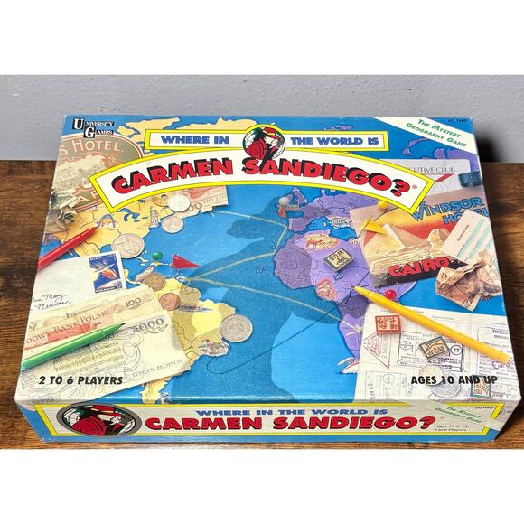 Vintage 1992 Where In the World Is Carmen San Diego? Geography Board Game- CIB - Picture 1 of 10